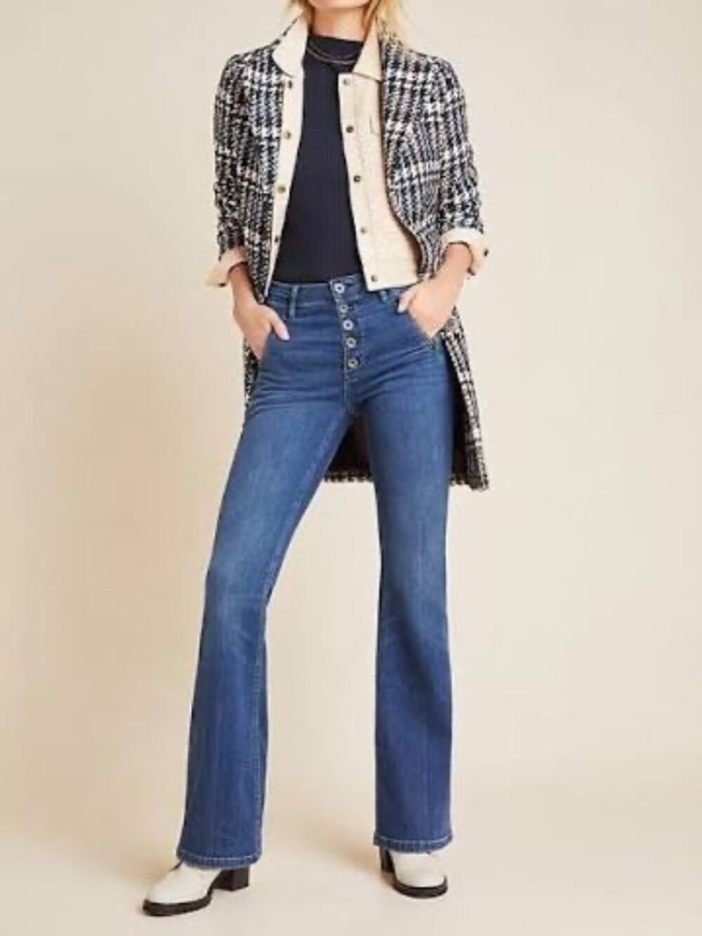 Pilcro Anthropologie High Rise Skinny Bootcut Jean 28 70s preppy fall